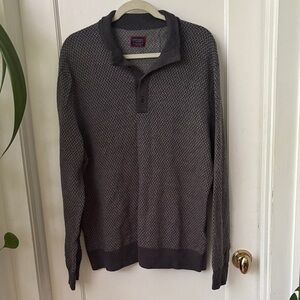 Untuckit Charcoal Quarter Button Sweater - Men’s XL EUC